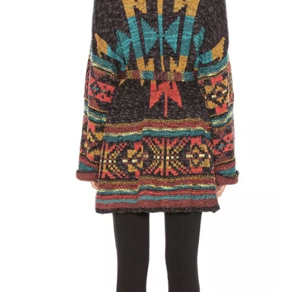 Free People X Small wild wild west cardigan sweater knit lolli Coachella Aztec - Picture 2 of 7